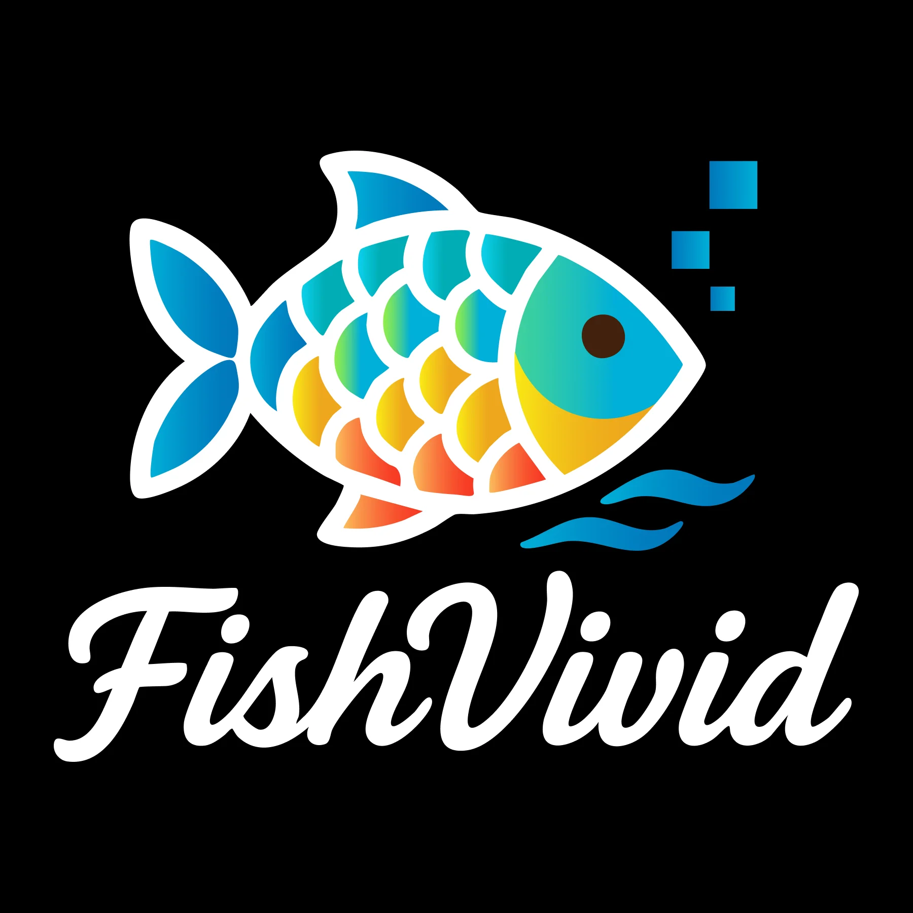 Fish Vivid Prints — fine art print shop logo and animated identity