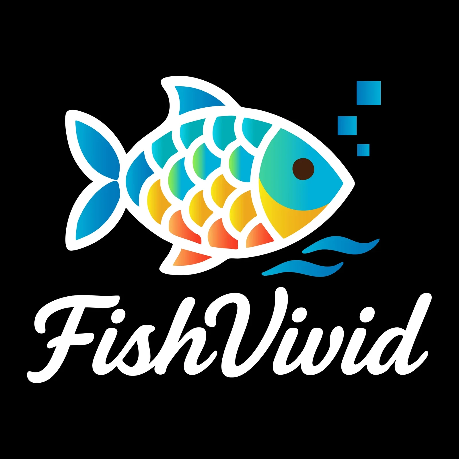 Fish Vivid Prints fine art print shop logo and animated identity